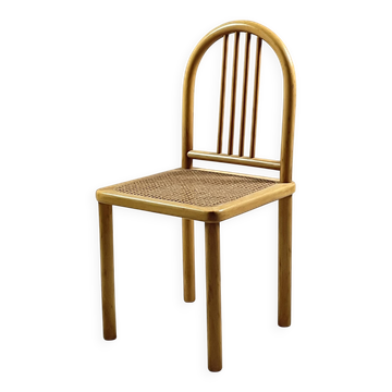Chaise vintage en bois et cannage