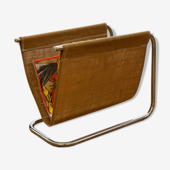 Burlap magazine holders