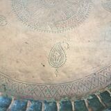Islamic art Tray with ornaments  engraved copper with pewter coating traces