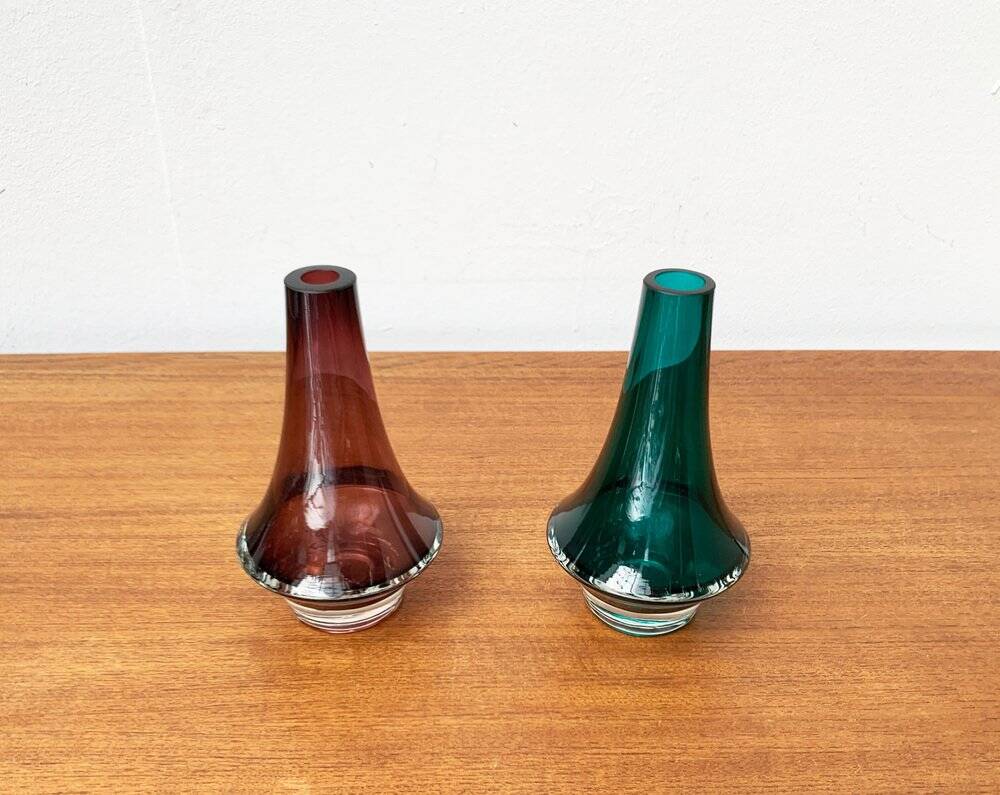 Vases en verre 1379 Mid-Century par Tamara Aladin pour Riihimäki, Finlande, années 1960, lot de 2