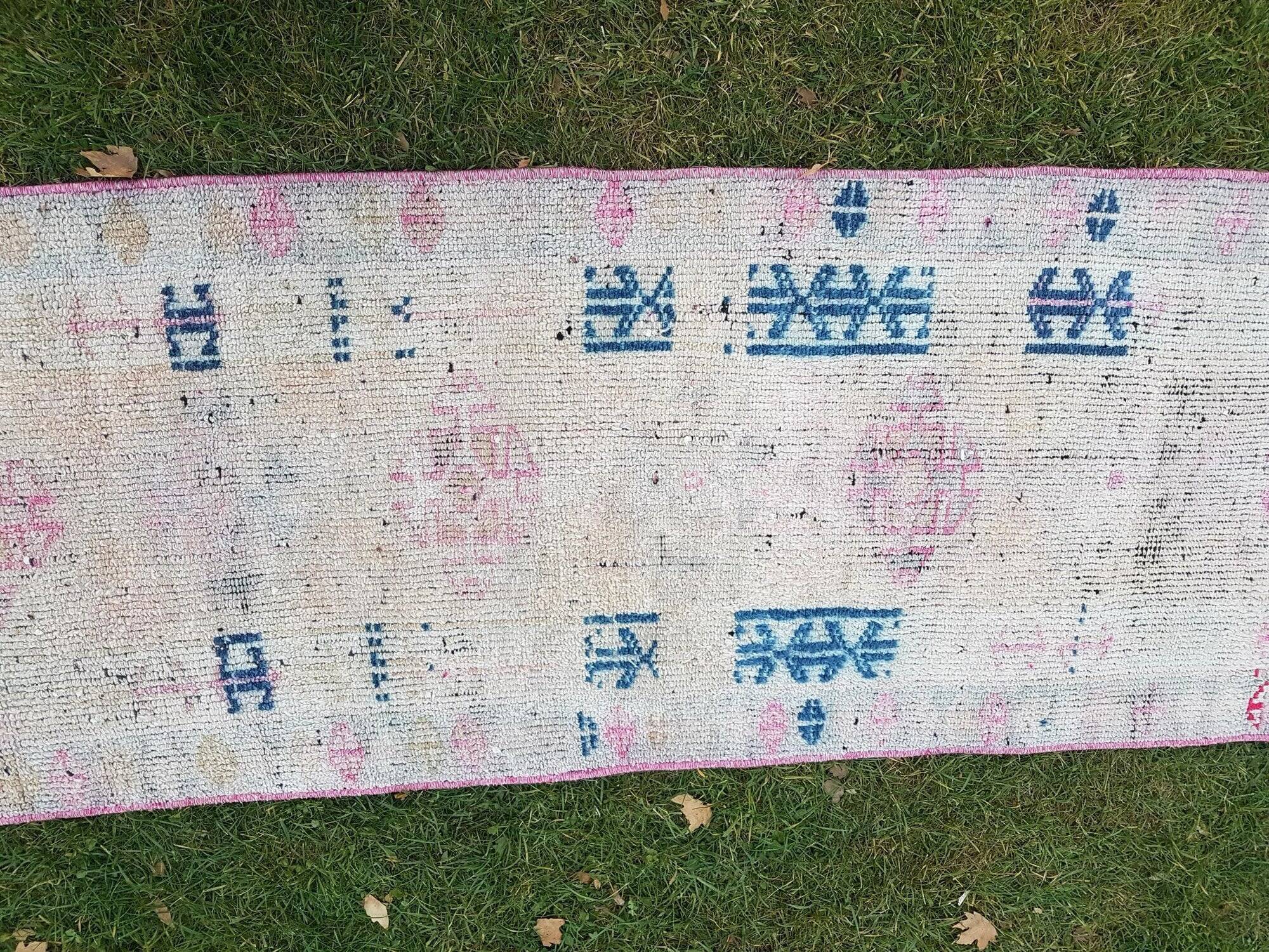 Vintage Turkish hallway rug 72x460 cm