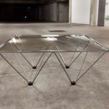 1980 glass square coffee table