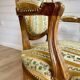 Vintage Louis XVI style medallion armchair – Carved wood and fabric