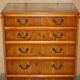 Pair of large Sheraton Revival chests of drawers in yew wood, 110 cm