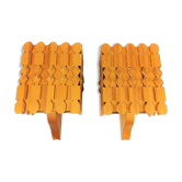 2 vintage scandinavian pine sconces 1960