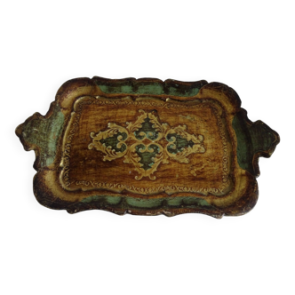 Baroque style Venetian gilded wood tray