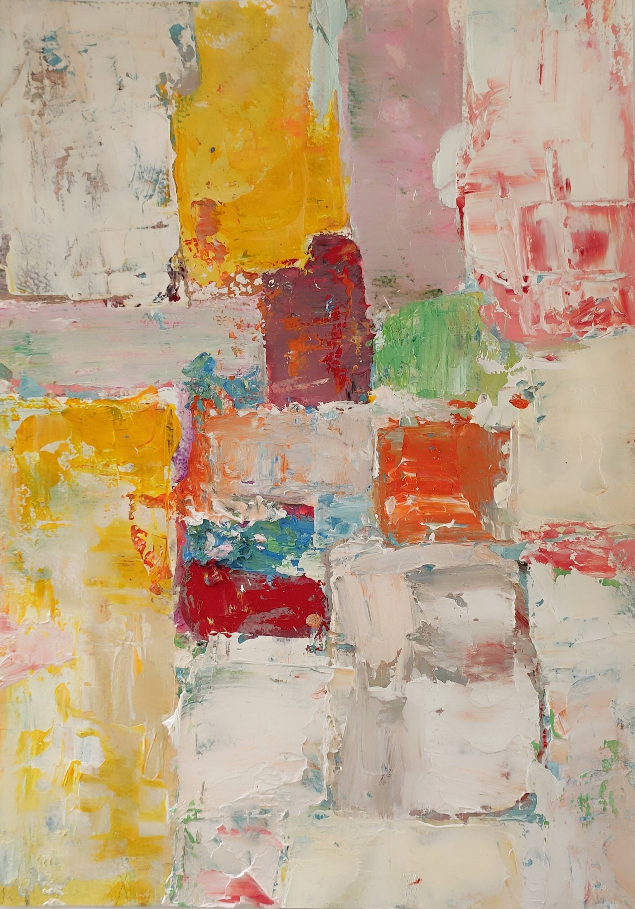 Original painting Abstract art cityscape