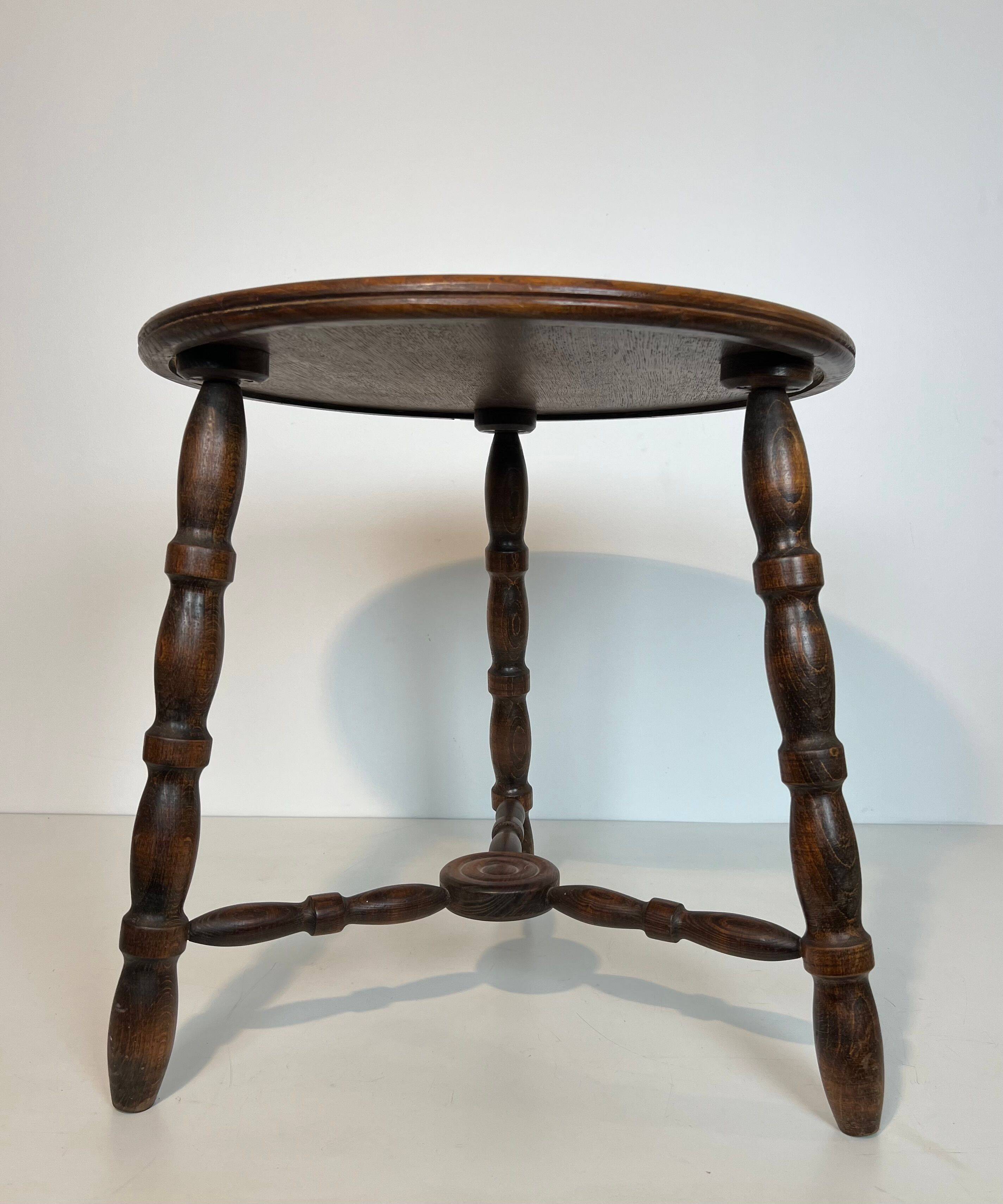 Turned wood coffee table by Charles Dudouyt