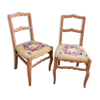 Paire de chaises canevas Vintage années 60