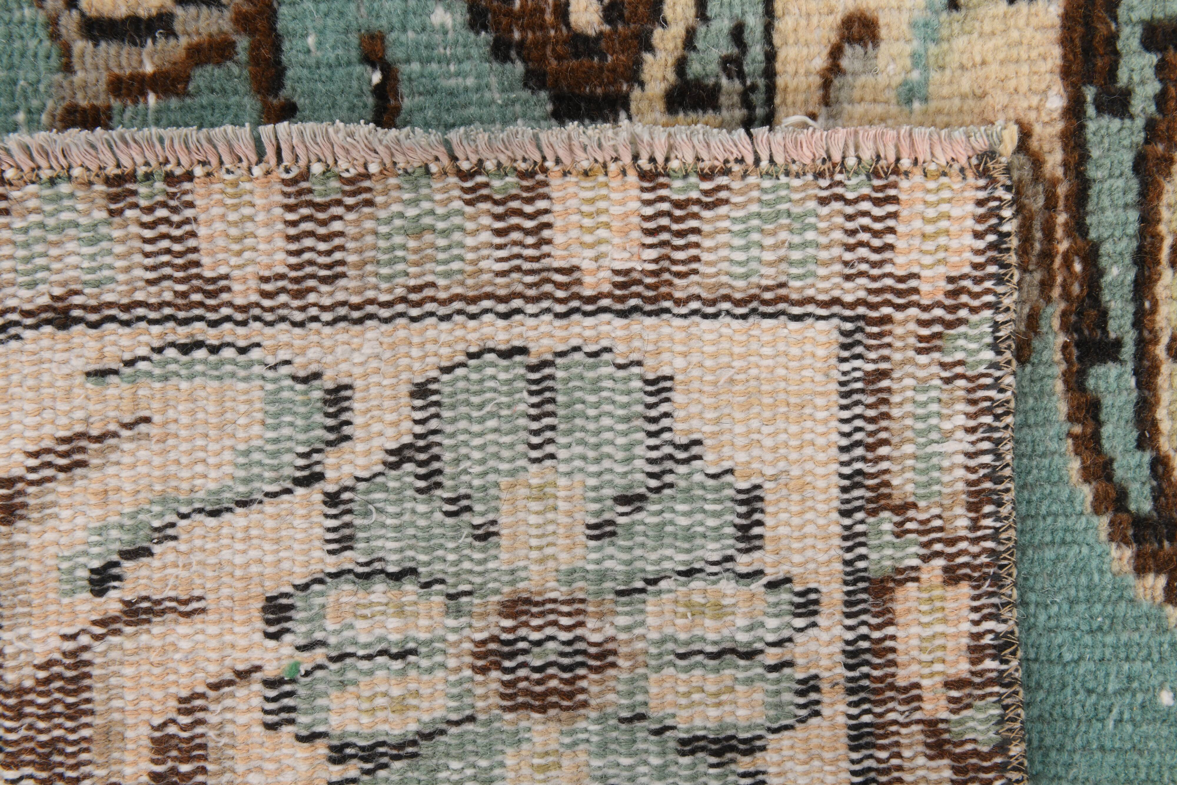 6x9 Teal Green & Brown Persian Rug, 173x270Cm