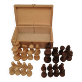 Coffret de 32 pions d'echec en buis