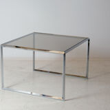 Coffee table vitra chrome and glass 1970's