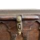 Antique 18th century Gothic chest in carved wood and leather