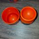 5 orange plastic egg cups EMSA