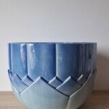 Grand cache-pot Art Déco Sarreguemines bleu