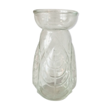 Molded glass vase with old hyacinth pattern leaves 2 of available