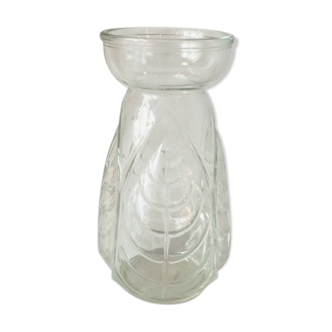 Molded glass vase with old hyacinth pattern leaves 2 of available