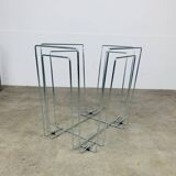 Chrome metal magazine rack from the 80s in the style of Willy Glaeser for TMP.