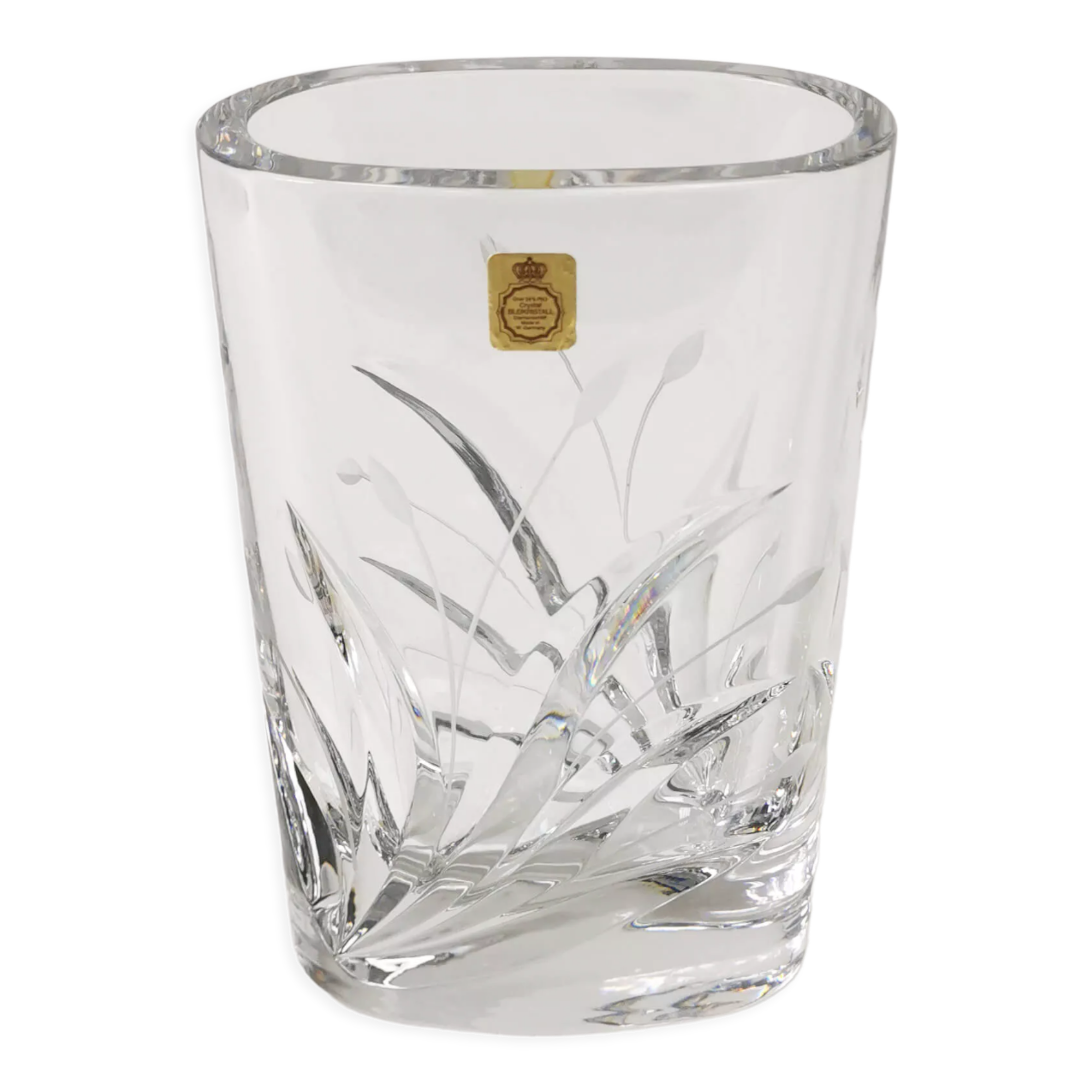 Oval crystal vase, Bleikristal, Germany, 1960s