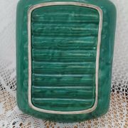 Antique Barbotine dish with asparagus motifs