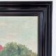 Vintage original landscape oil painting, signed farmhouse art