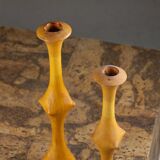Brutalist monoxyle candlestick pair