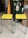 Set of 2 vintage yellow Formica stools
