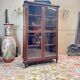 Library, mocheté mahogany display case in louis xvi style 19th century