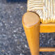 Quatre tabourets en bois et en paille 70s
