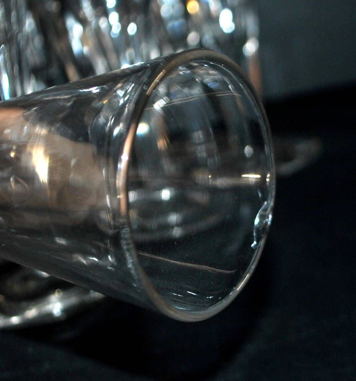 Portieux? Set of 10 cut glass champagne flutes from 1900 bistro.
