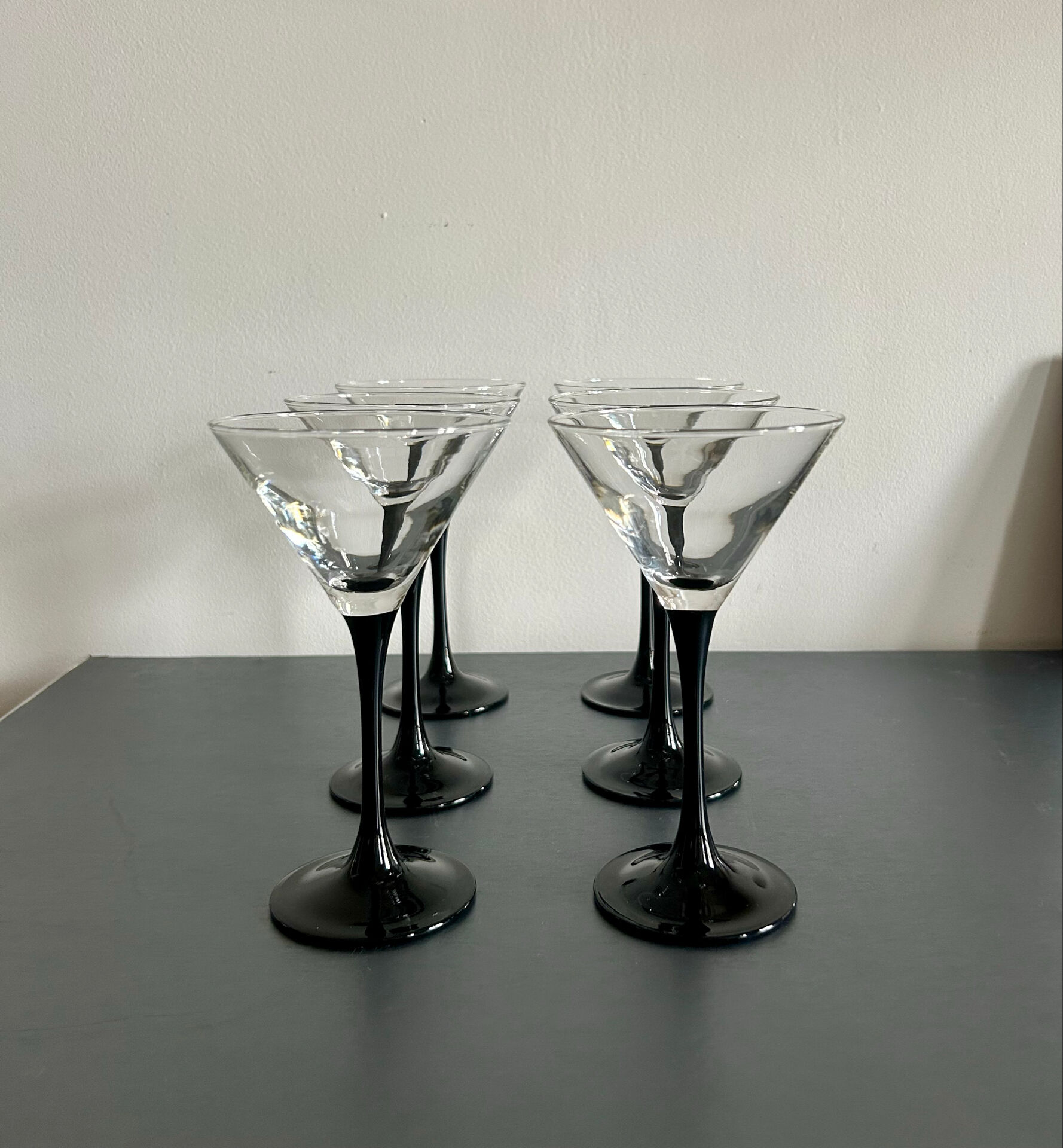 Domino cocktail glasses by Luminarc France