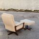 Fauteuil et ottomane pivotant Midcentury 1970