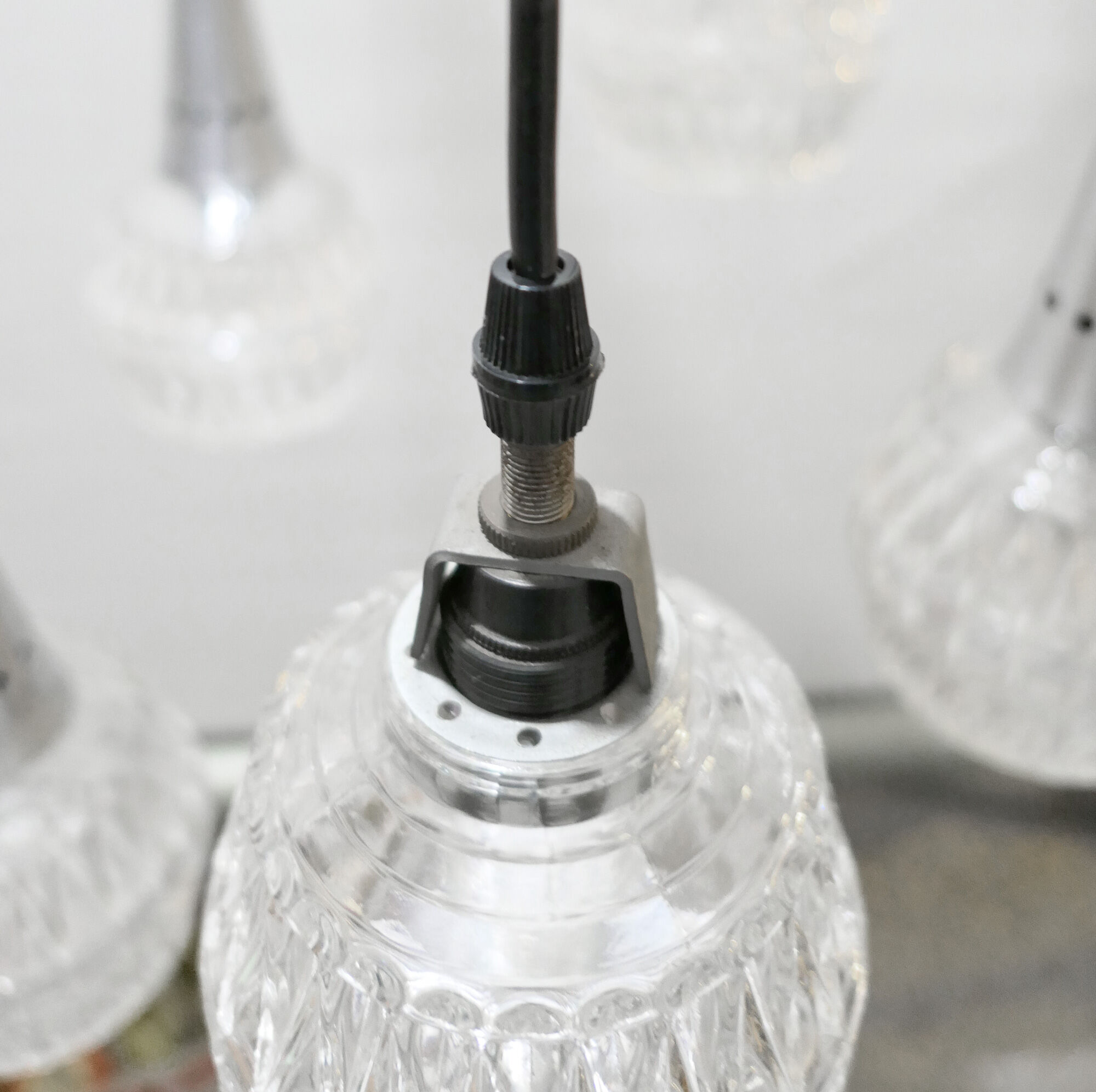 Chandelier suspension waterfall 5 globes Philips 1960-70