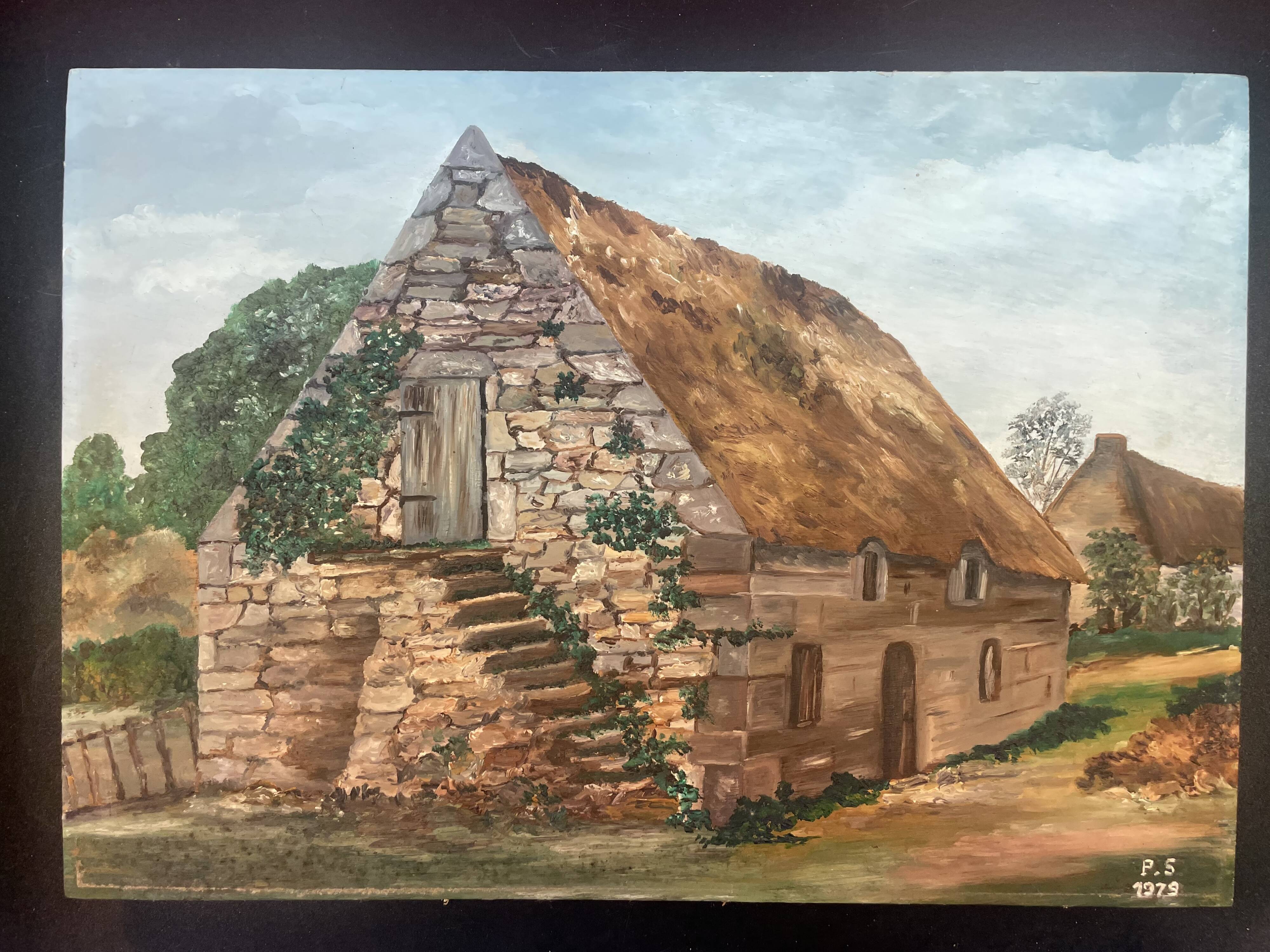 Oil on panel, house in Brière