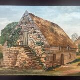 Oil on panel, house in Brière