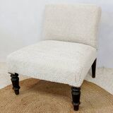 Fauteuil chauffeuse tissu bouclettes