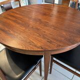 Table ronde extensible Palissandre Danemark vintage 1970