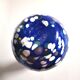 Vintage biot vase in double blown blue glass, coloured dot, design 2000 signed "arnold biot"