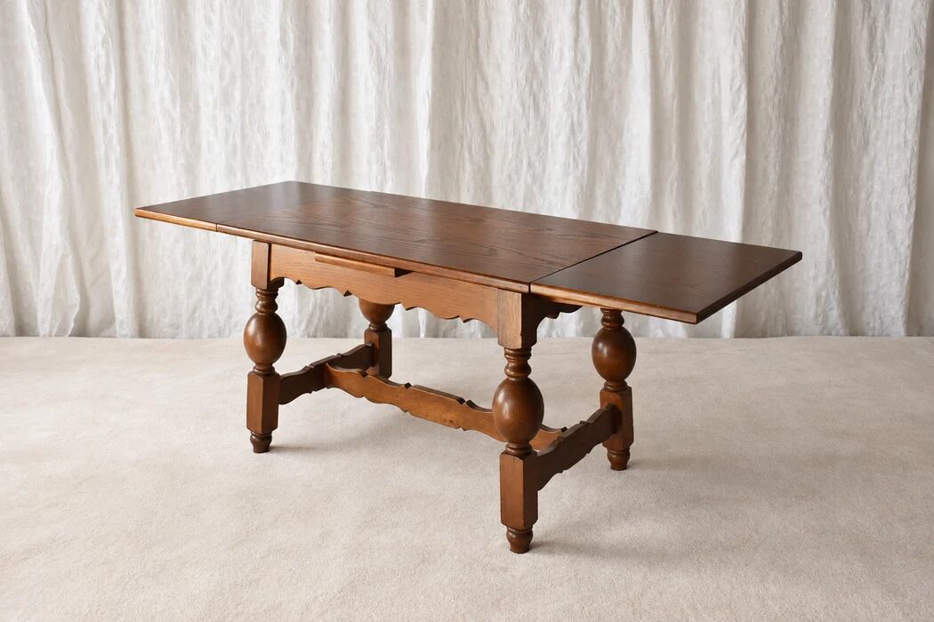 Scandinavian oak draw-leaf refectory-style coffee table, circa 1960s
