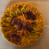 Set of 8 Sarreguemines barbotine dessert plates