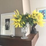 Vase 1960 carved Bohemian crystal