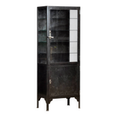 Polished iron medical cabinet, 1930s