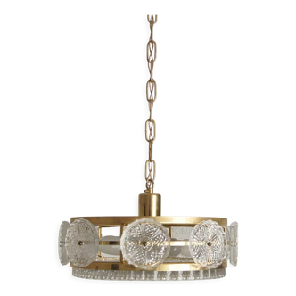 Scandinavian Crystal Ceiling Lamp from Orrefors, 1960s