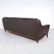 Vintage Brown Leather Sofa on Rosewood Legs from Porfilia Werke, 1960s