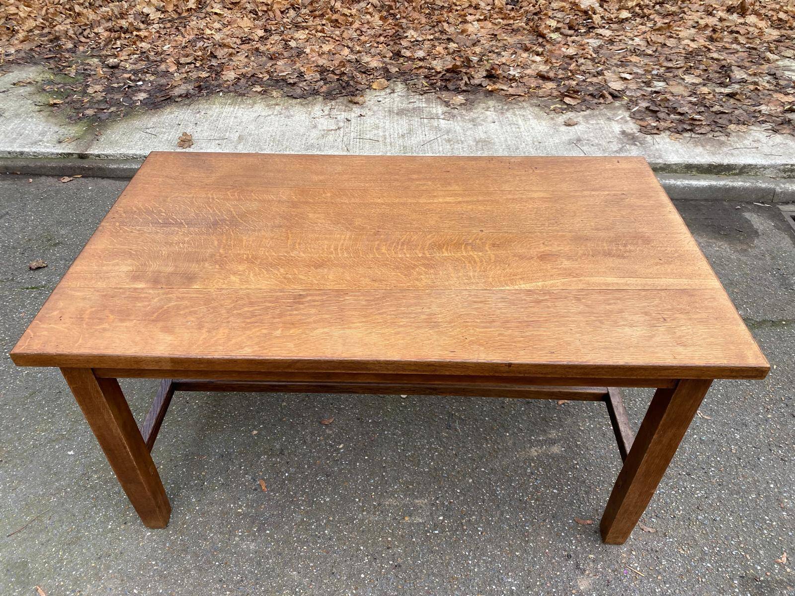 19th century solid oak farmhouse table, 140x80cm