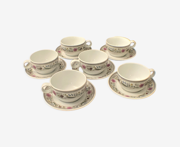 Service à thé, six tasses et six soucoupes