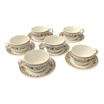 Tea set, six cups and six saucers