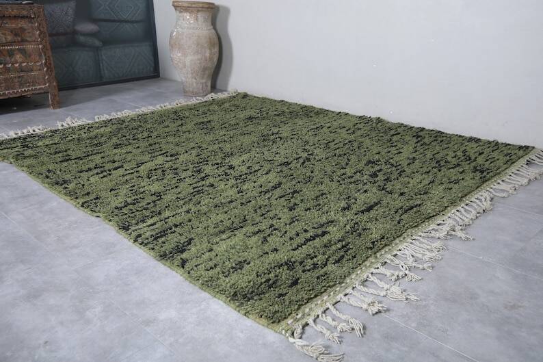 Custom green Moroccan rug