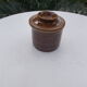 Water butter dish in Berry stoneware