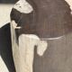 Small side table in black and white petrified wood H28 D18